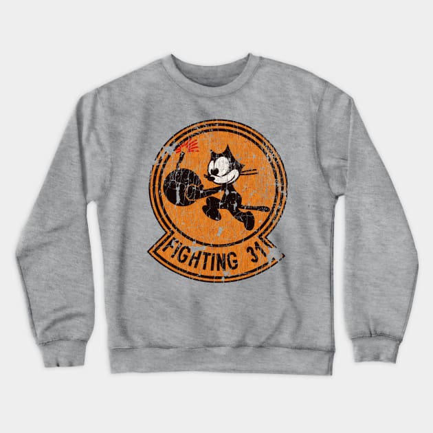 VFA-31 Tomcatters // Felix The Cat Crewneck Sweatshirt by Niko Neon